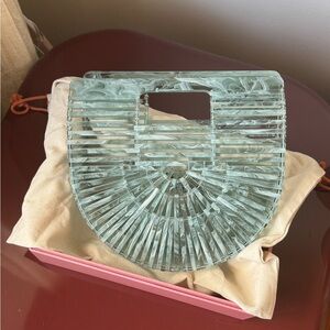 New Cult Gaia Blue Acrylic Ark Mini Clutch